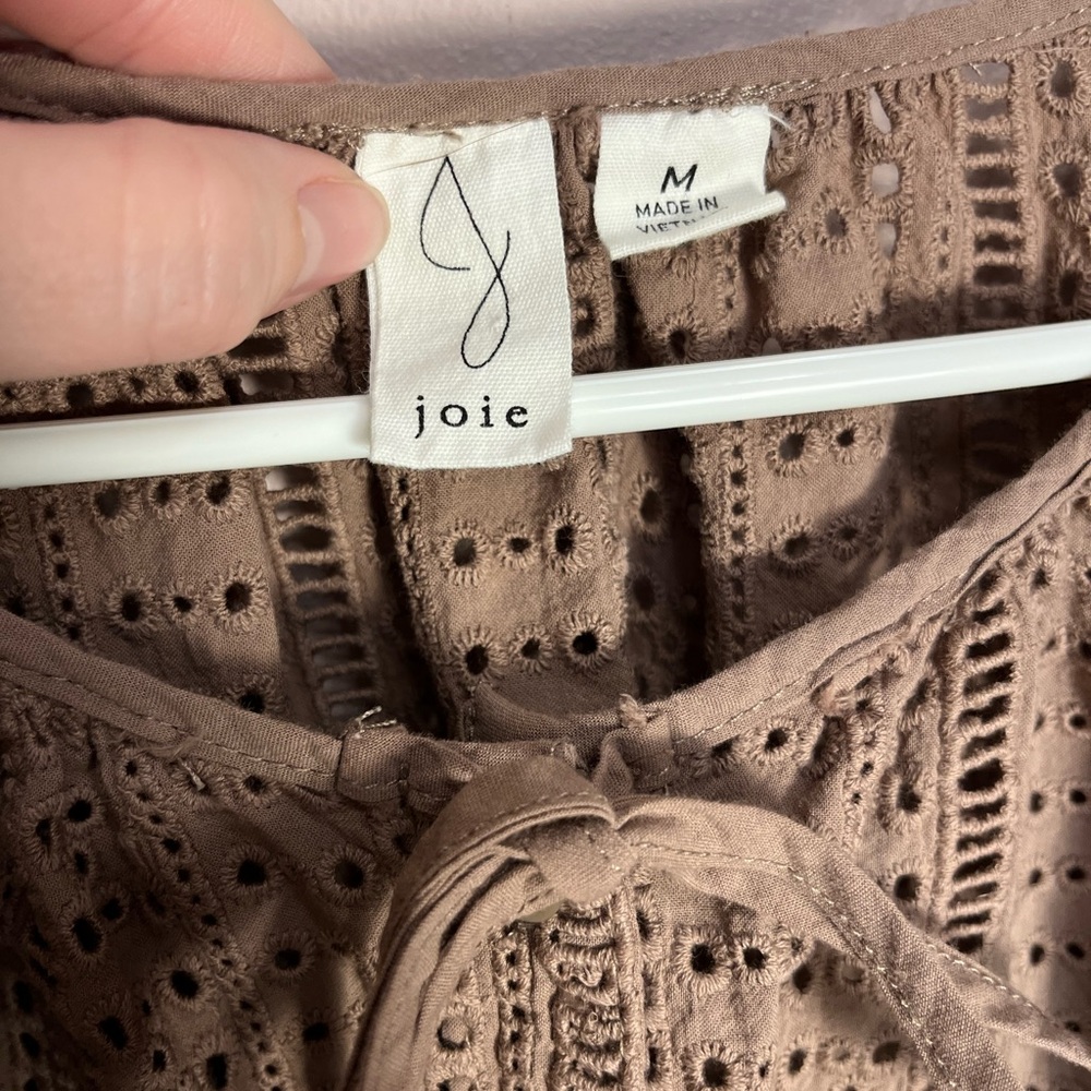 Joie Brown Eyelet Blouse - Picture 2 of 7